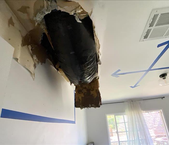 Water damage from ceiling
